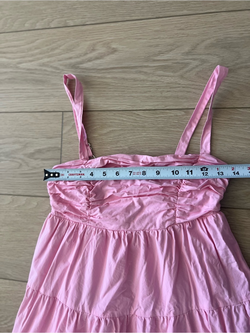 Hello Molly Knock Knock Pink Ruched Tiered Maxi Sundress size small - Picture 6 of 9